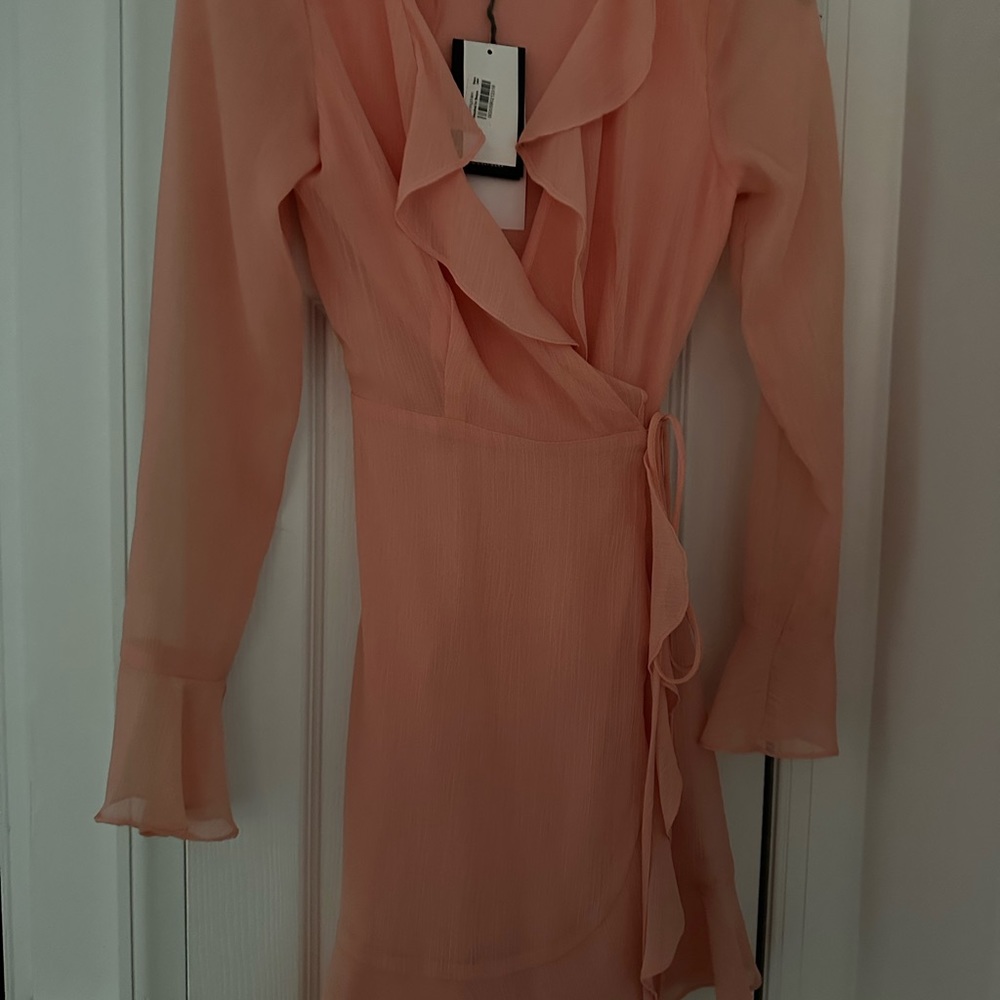 Wayf coral wrap dress never worn